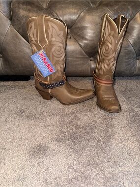 Durango Authentic Genuine Leather Crush Women Brown Cowboy Boots New Size 8.5